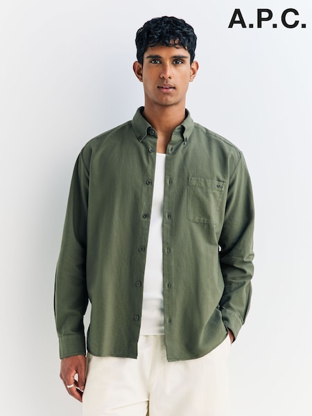 A.P.C. Green Chemise Mateo Logo Shirt (F28880) | AED1,165