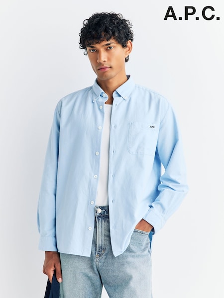 A.P.C. Light Blue Chemise Mateo Logo Shirt (F28883) | AED1,165