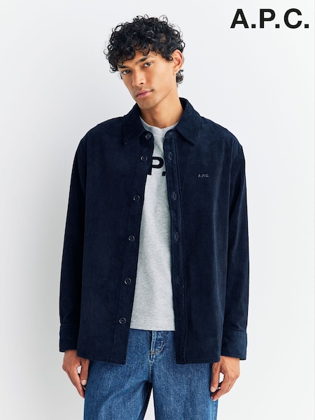 A.P.C. Blue Surchemise Bobby Corduroy Jacket (F28886) | AED1,368