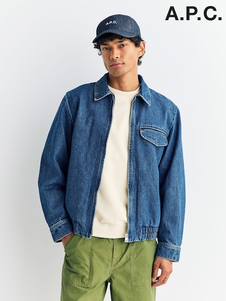 A.P.C. Blue Blouson Fabrizio Zippe Jacket (F28905) | AED1,863