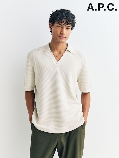 A.P.C. Cream Livio Polo Shirt (F28907) | AED1,165