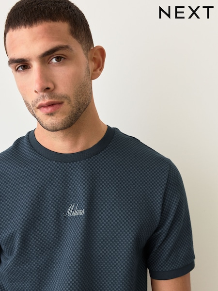 Azul - Jacquarded Pattern Smart T-Shirt (F28934) | 29 €