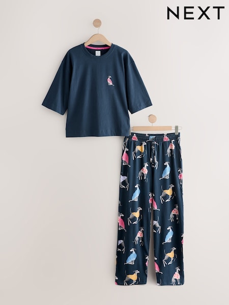 Navy Dog Jersey Short Sleeve Pyjamas (F28977) | €34.50