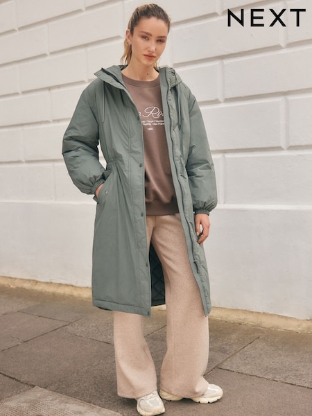 Sage Green Lightweight Padded Rain Jacket (F29047) | €88