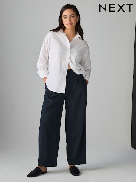 Teal Blue Barrel Tailored Trousers (F29106) | R$ 365