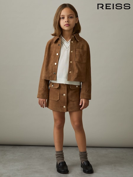Reiss Connie Suede Cropped Jacket (F29238) | ‏1٬056 ر.س.‏