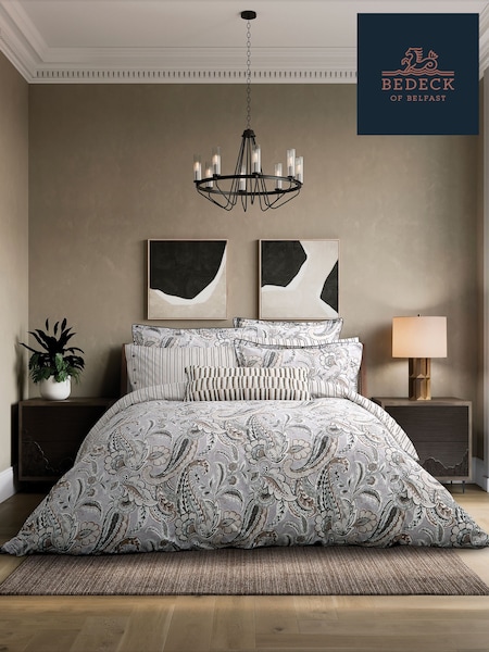 Bedeck of Belfast Charcoal Silver Kotana Sq Pillowcase Pair (F29295) | €39