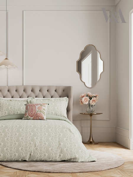V&A Sage Silk Road Paisley Duvet Cover and Pillowcase Set (F29296) | €108 - €171