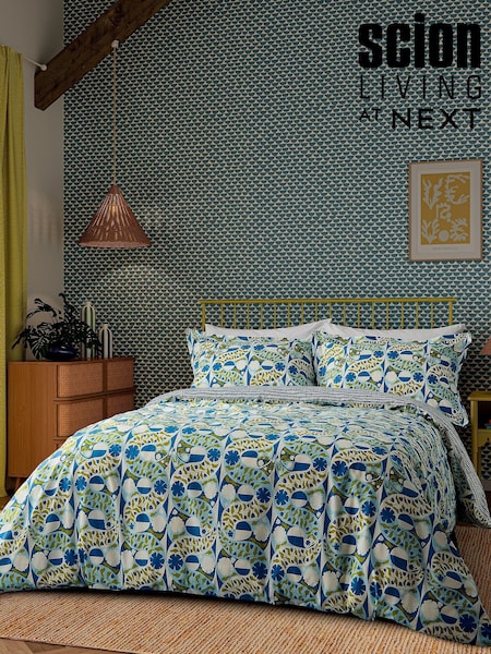 Scion Indigo Twist & Turn 100% Cotton Duvet Cover and Pillowcase Set (F29374) | €47 - €102