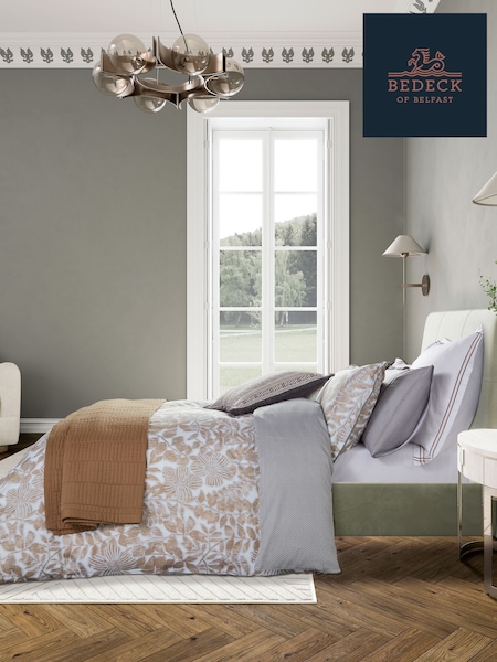 Bedeck of Belfast Charcoal Tan Zenda Duvet Cover and Pillowcase Set (F29379) | $146 - $240