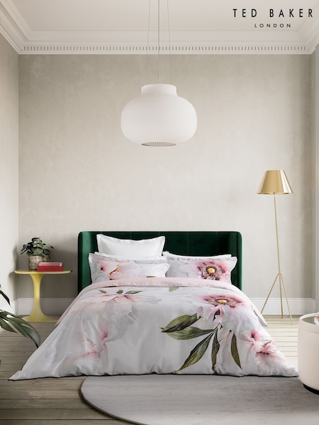 Ted Baker Grey Peony Floral Duvet Cover and Pillowcase Set (F29392) | AED718 - AED897