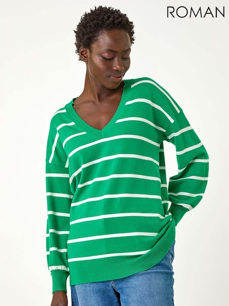 Roman Green Stripe Print Knitted Jumper (F29464) | 1,923 UAH