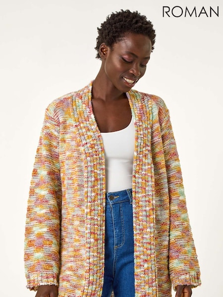 Roman Yellow Purl Longline Knit Cardigan (F29487) | ₪283