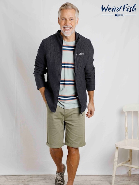 Weird Fish Blue Transom Full Zip Macaroni Jacket (F29597) | AED437
