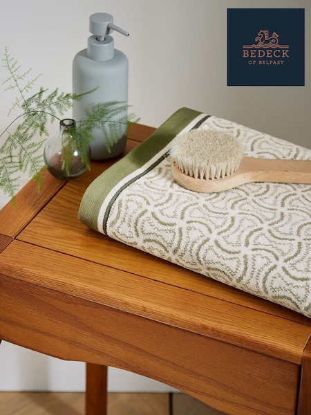Bedeck of Belfast Sage Green White Yoko 100% Cotton Towel (F29624) | €23 - €69