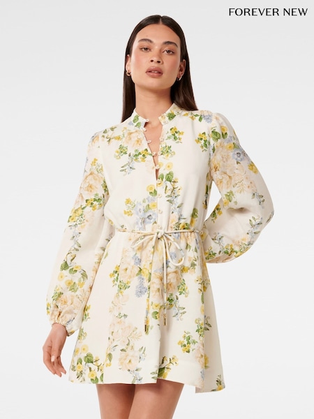 Forever New Annalise Fluted Mini Dress Contains Linen (F29660) | €159