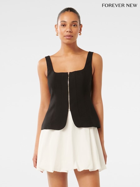 Forever New Black Collins Zip UpTank Top (F29676) | €75
