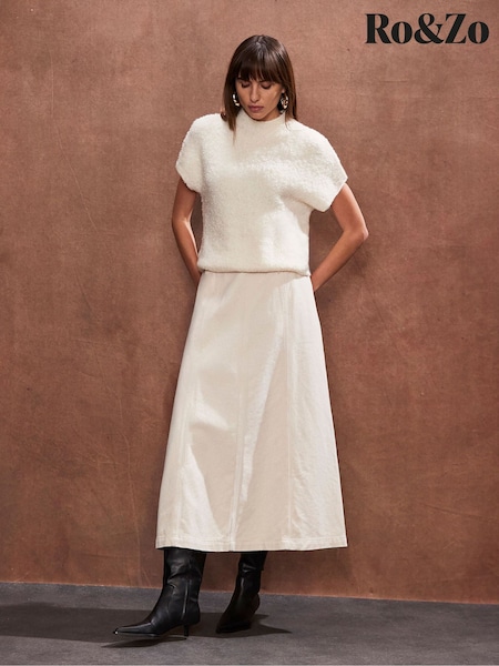 Ro&Zo Natural Denim A-Line Skirt (F29701) | €136