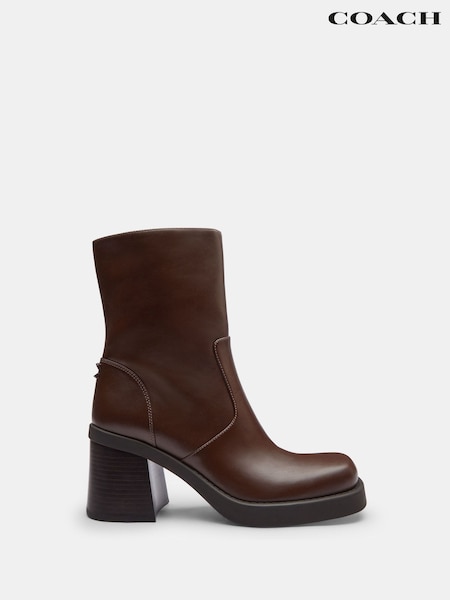 COACH Sculpted C Leather Booties (F29740) | ‏1,718 د.إ.‏