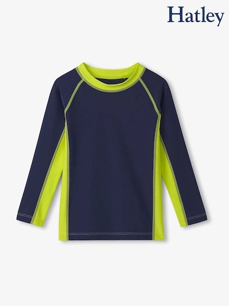 Blue Colourblock Long Sleeve Rashguard Vest (F29762) | ‏121‏₪