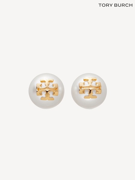 Tory Burch Gold Tone Kira Pearl Stud Earrings (F29796) | €121