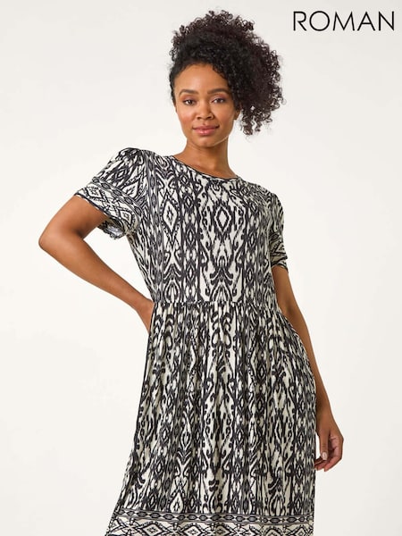 Roman Black Petite Stretch Pocket Dress (F29821) | $90
