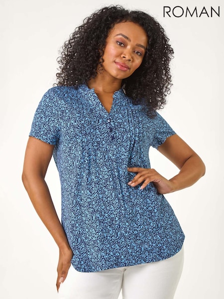 Roman Petite Floral Print V-Neck Stretch Top (F29833) | 51 €