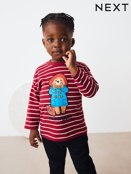 Red/Ecru Paddington Long Sleeve T-Shirt (12mths-8yrs) (F29912) | 54 QAR - 64 QAR