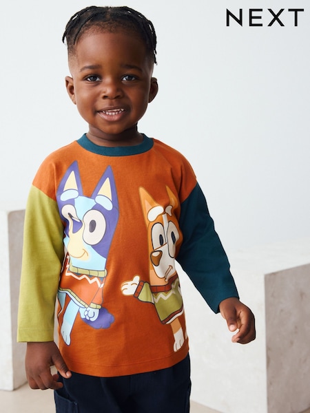 Rust Brown Bluey Long Sleeve T-Shirt (12mths-8yrs) (F29915) | 49 QAR - 59 QAR