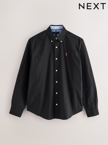 Black Regular Fit Long Sleeve Oxford Shirt (F29955) | 129 QAR