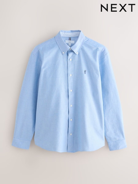 Light Blue Slim Fit Long Sleeve Oxford Shirt (F29964) | 129 QAR