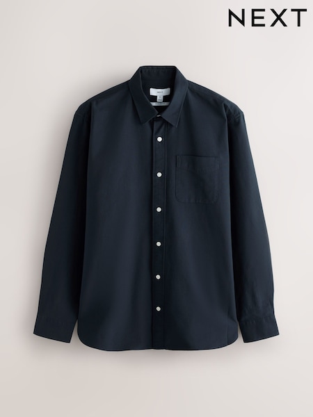 Navy Blue Regular Fit Long Sleeve Oxford Shirt (F29965) | €28