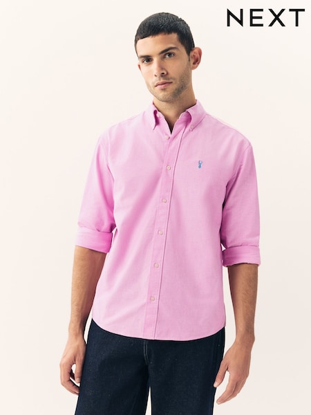 Rosa - Ajuste regular - Long Sleeve Oxford Shirt (F29971) | R$ 250