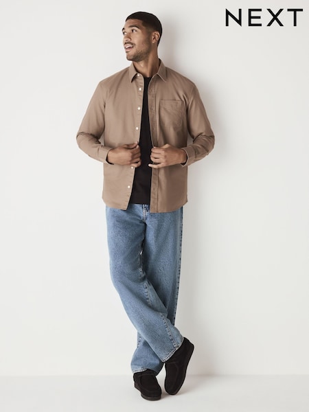 Stone Natural Slim Fit Long Sleeve Oxford Shirt (F29974) | €35