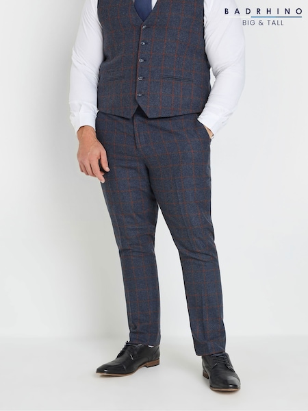 BadRhino Big & Tall Blue Checked Suit Trousers (F30000) | €84
