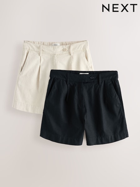 Schwarz/Natur - Linen Rich Boy Shorts 2 Pack (F30148) | 70 €