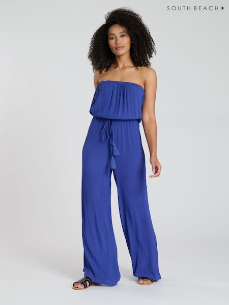 South Beach Crinkle Viscose Strapless Jumpsuit (F30224) | 42 €
