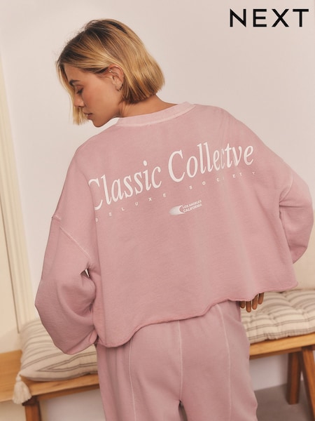 Pink Cropped Sweatshirt (F30275) | €41.50