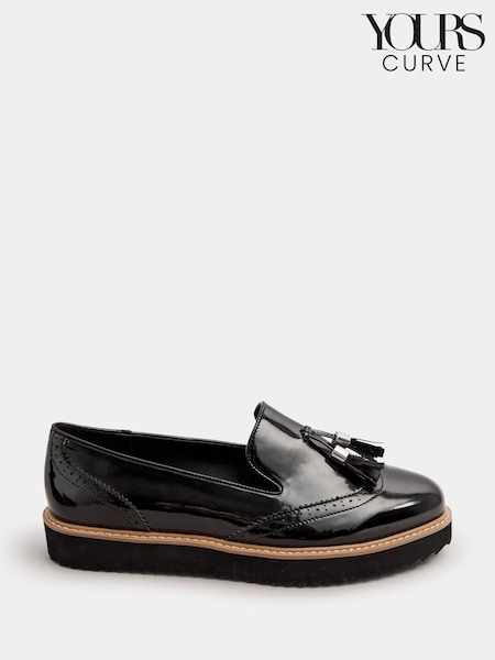 Чорний - Yours Curve Extra-широкий крій Brogued Tassle лофери (F30324) | 2 463 грн