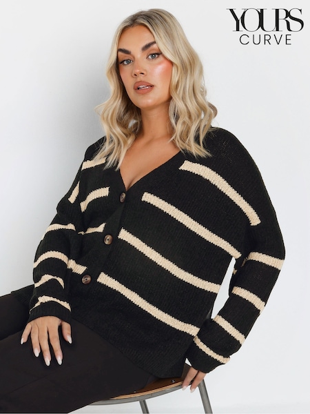 Yours Curve Smiling Yarn Stripe Cardigan (F30355) | € 41