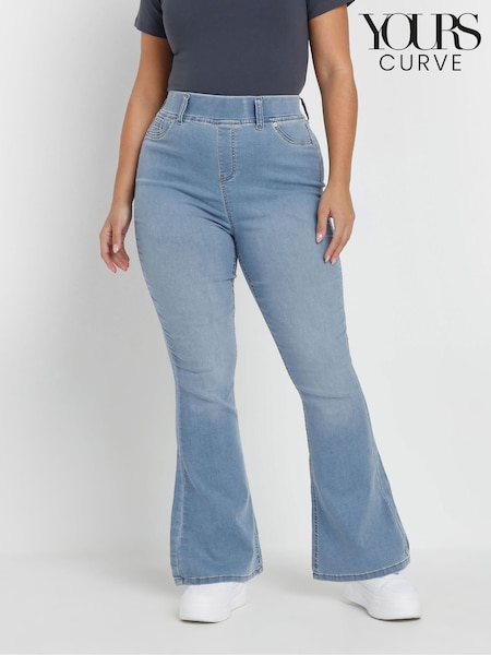 Yours Curve Blue Flare Jeggings (F30362) | $50