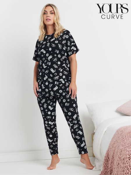 Yours Curve Cowboy Tapered Pyjama Set (F30378) | ‏148 ر.ق.