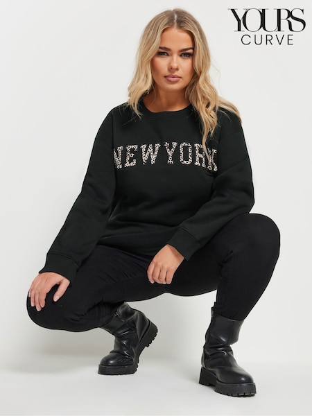 Yours Curve New York Embellished Sweatshirt (F30414) | ‏181 د.إ.‏