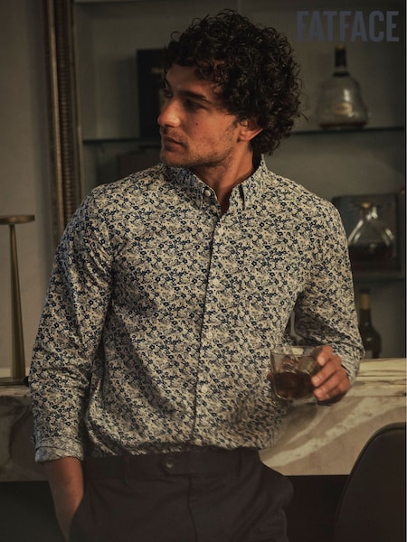 FatFace Blue Long Sleeve Floral Shirt (F30424) | €72.50