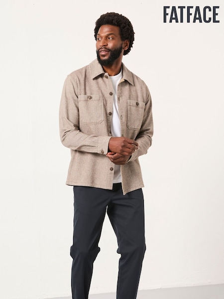 لون طبيعي داكن - FatFace Long Sleeve Shirt (F30442) | ‏292 ر.ق.