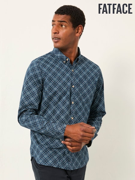 FatFace Long Sleeve Tile Print Shirt (F30445) | ‏272 ر.ق.