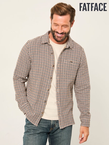 FatFace Long Sleeve Dogtooth Shirt (F30451) | ‏272 ر.ق.