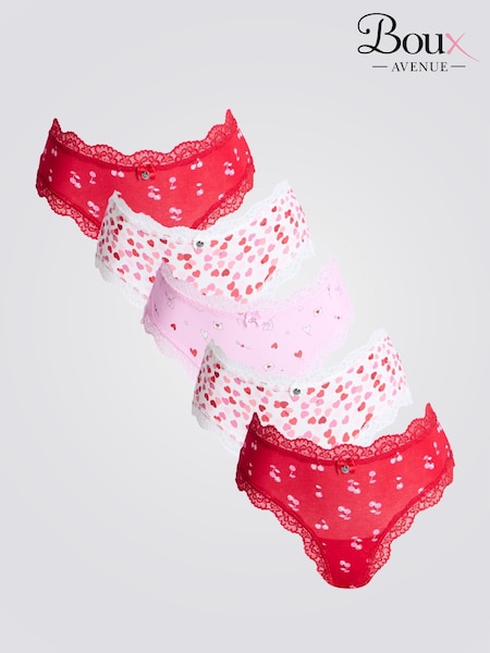 Boux Avenue Multicoloured Heart Cherry Print Brazilian 5 Pack (F30514) | €53