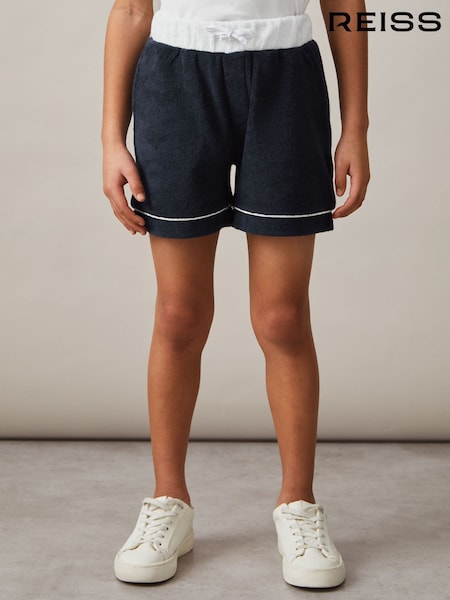 Reiss Blue Multi Selvio 9-13 yrs Velour Colour-Block Shorts (F30542) | €58