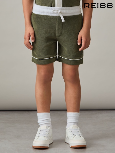 Reiss Green Multi Selvio 9-13 yrs Velour Colour-Block Shorts (F30559) | €58